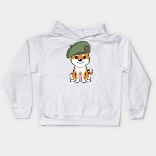 Green Beret orange dog Kids Hoodie